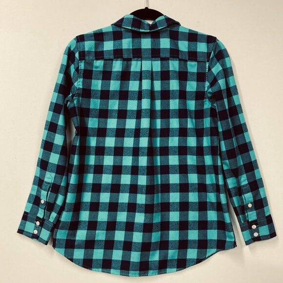 Vineyard Vines Performance Top, Women's 0 (XS), Relaxed Navy & Teal Check - Picture 7 of 11